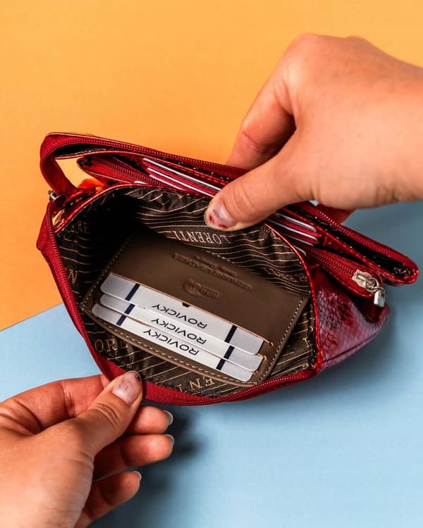 Velká dámská peněženka na zip z přírodní kůže - Lorenti