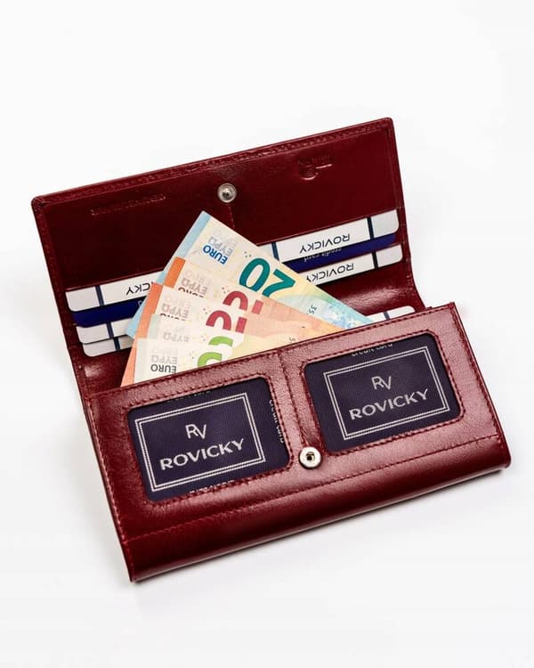 Stor damepung i læder med lås med RFID-system - Rovicky