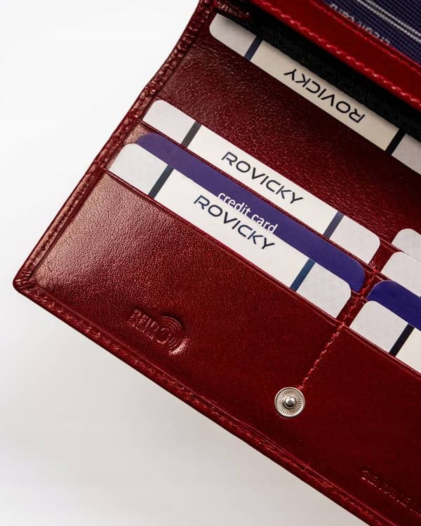 Stor damepung i læder med lås med RFID-system - Rovicky
