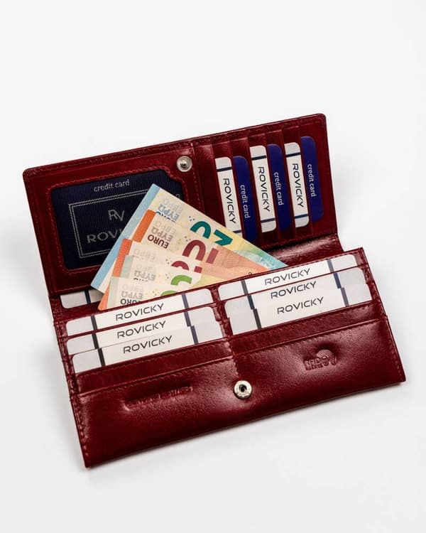 Velká, kožená dámská peněženka s RFID systémem - Rovicky