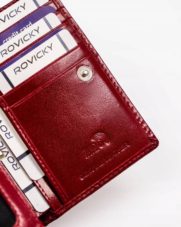Klassisk damepung i læder med RFID-system - Rovicky