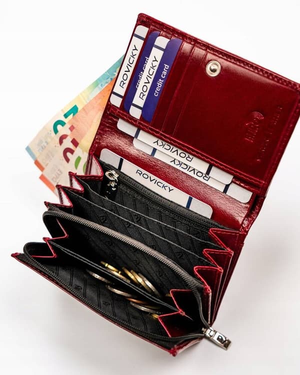 Kožená, střední dámská peněženka s RFID systémem - Rovicky
