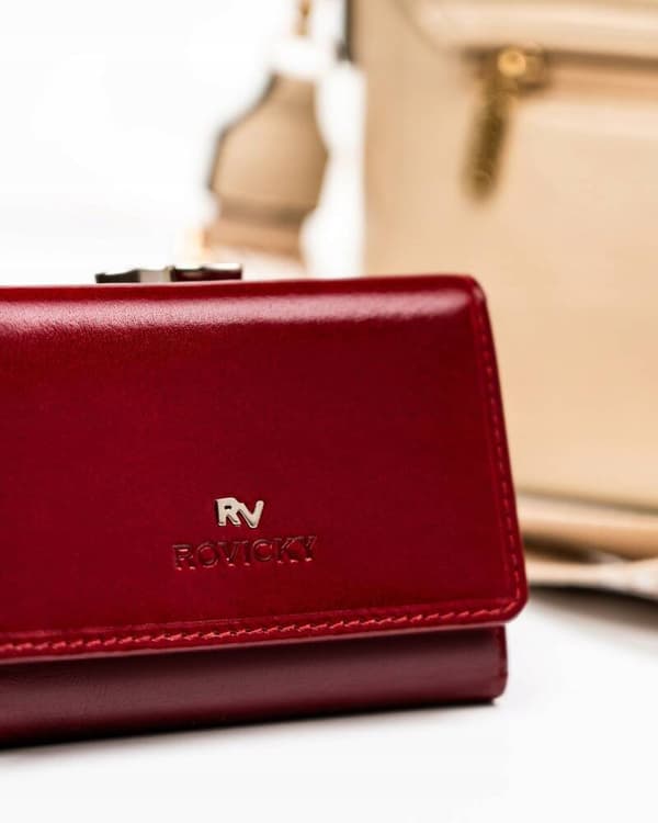 Střední dámská peněženka s RFID systémem z přírodní kůže - Rovicky