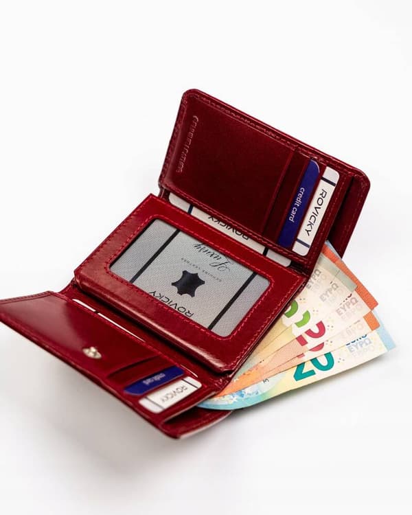 Střední dámská peněženka s RFID systémem z přírodní kůže - Rovicky