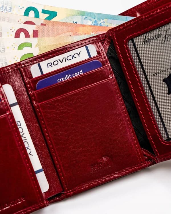 Střední dámská peněženka s RFID systémem z přírodní kůže - Rovicky