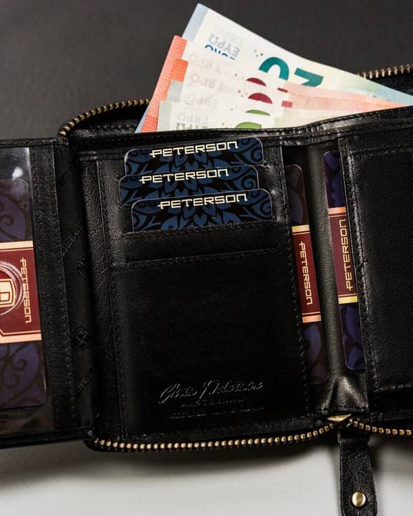Velká, kožená pánská peněženka na zip - Peterson