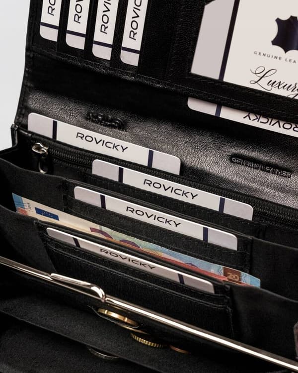 Velká kožená peněženka se systémem RFID Protect - Rovicky