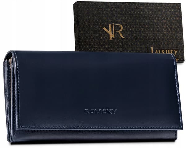 Stor læderpung med RFID Protect-system - Rovicky