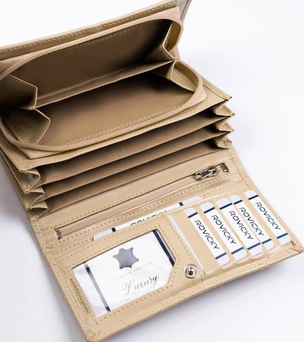 Velká, kožená dámská peněženka s RFID systémem - Rovicky