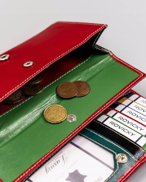 Velká, kožená dámská peněženka na patentku - Rovicky