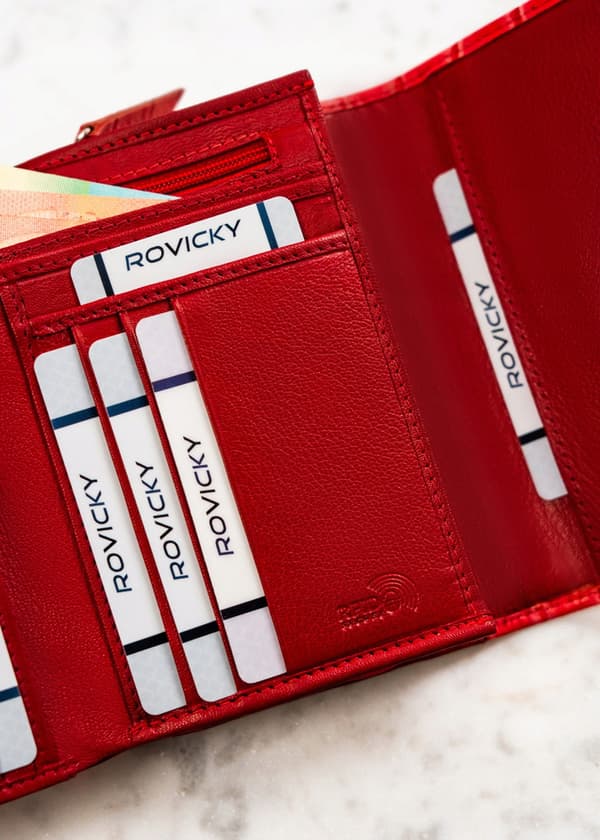 Dámská peněženka z přírodní kůže na patentku - Rovicky