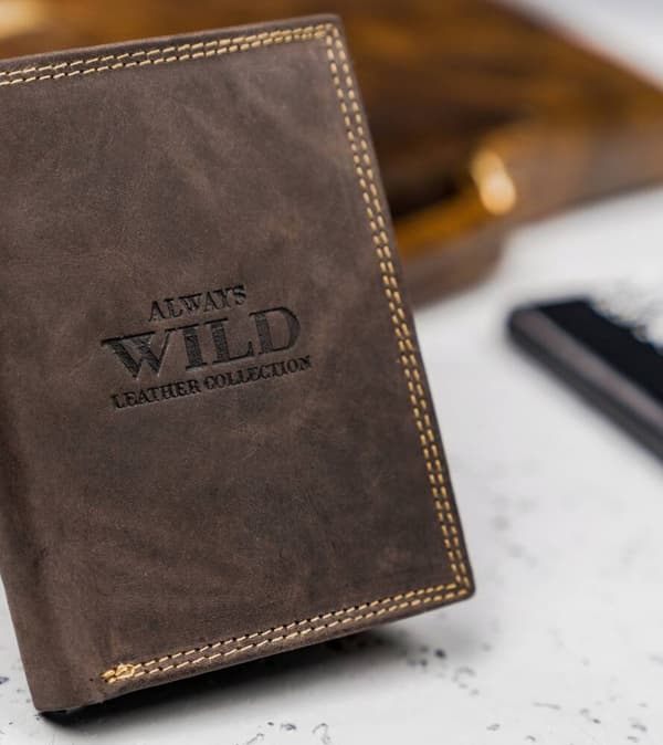 Herre læderpung med udvendig betalingslomme - Always Wild