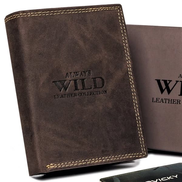Herre læderpung med udvendig betalingslomme - Always Wild