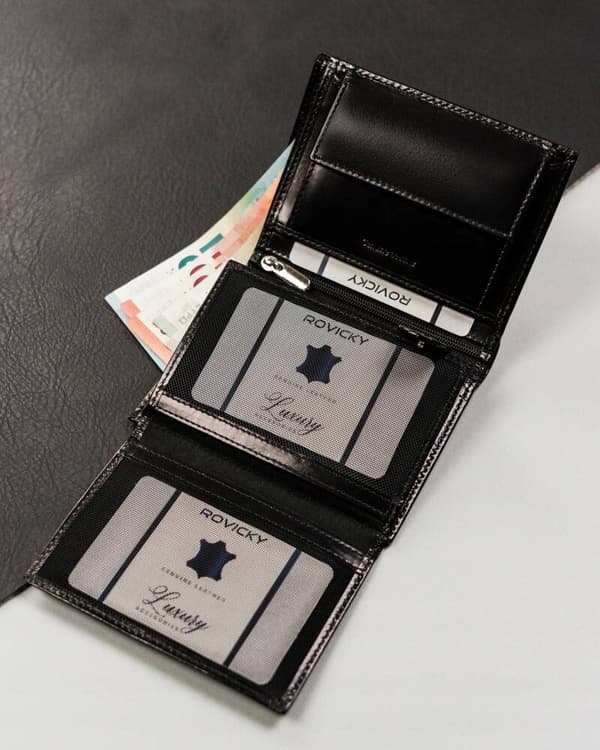 Kožená, velká pánská peněženka s RFID systémem - Rovicky