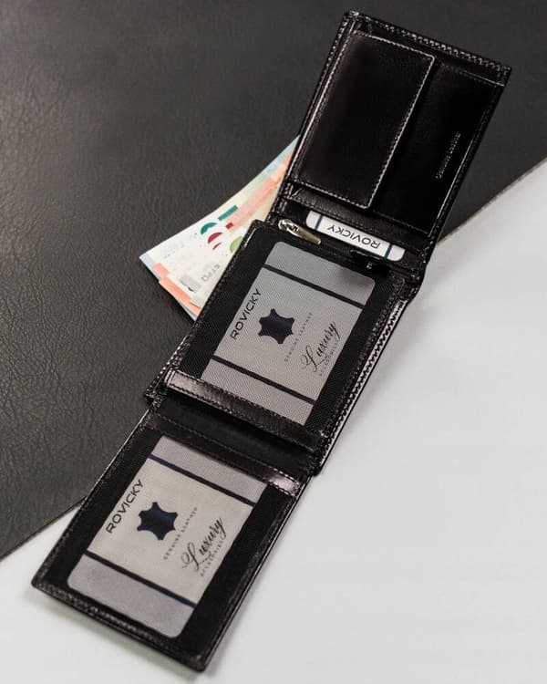 Kožená, horizontální pánská peněženka s RFID systémem - Rovicky