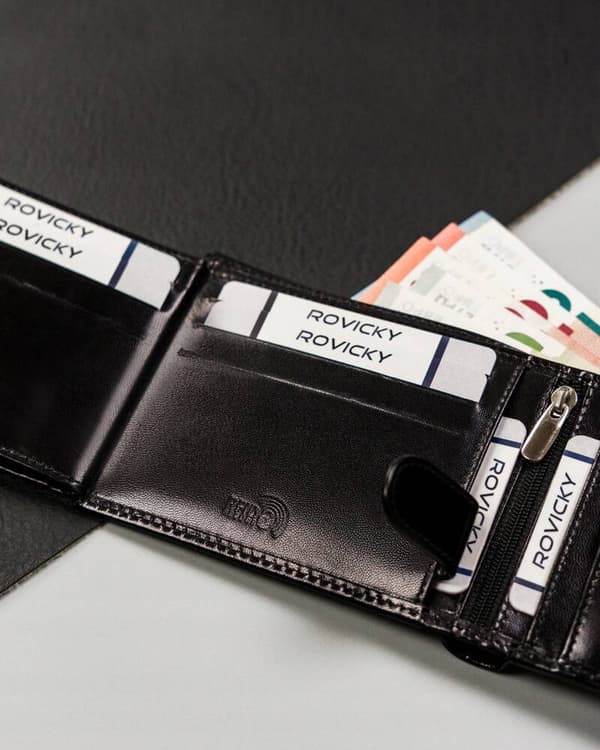 Kožená, horizontální pánská peněženka s RFID systémem - Rovicky