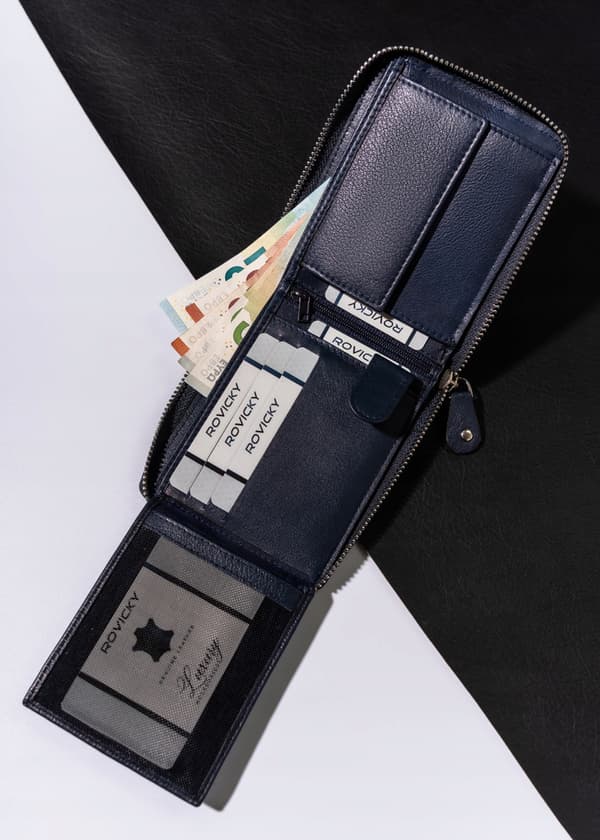 Pánská kožená peněženka na zip - Always Wild