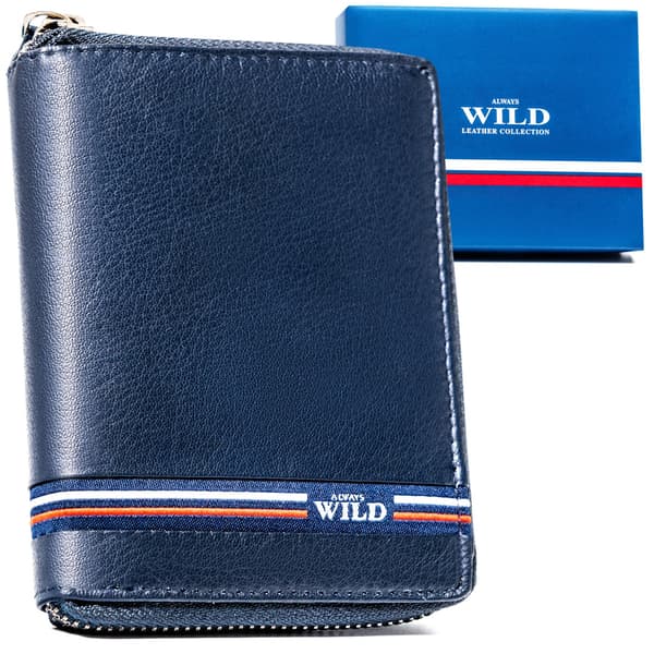 Velká, kožená pánská peněženka na zip - Always Wild