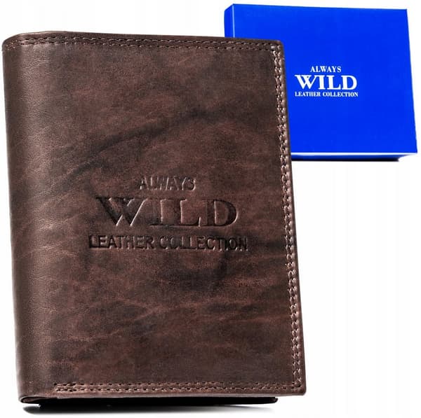 Velká, vertikální pánská peněženka z přírodní kůže - Always Wild