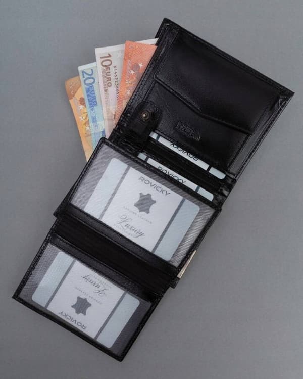 Velká, kožená pánská peněženka s RFID systémem - Ronaldo