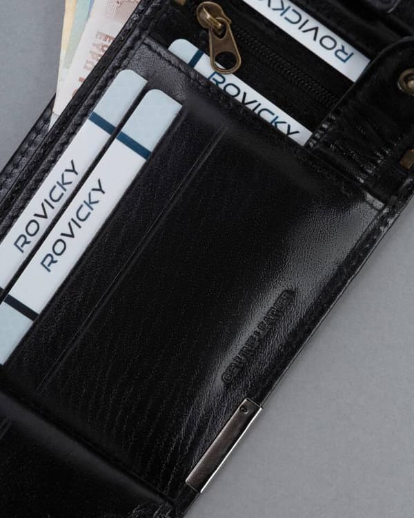 Prostorná, kožená pánská peněženka s RFID systémem - Ronaldo
