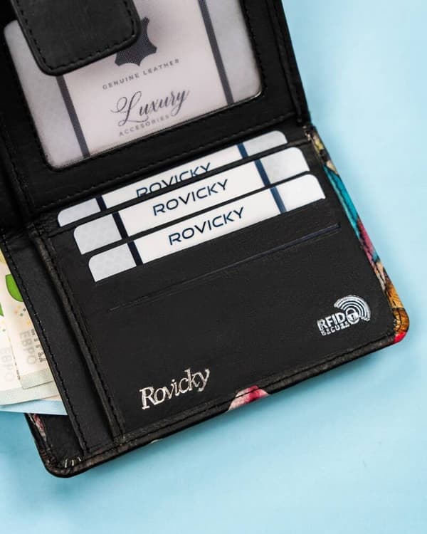 Velká, vertikální dámská peněženka z přírodní kůže - Rovicky