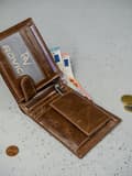 Miniatyrbillede 8 af 10: Herre læder pung med lynlås opbevaring - Always Wild