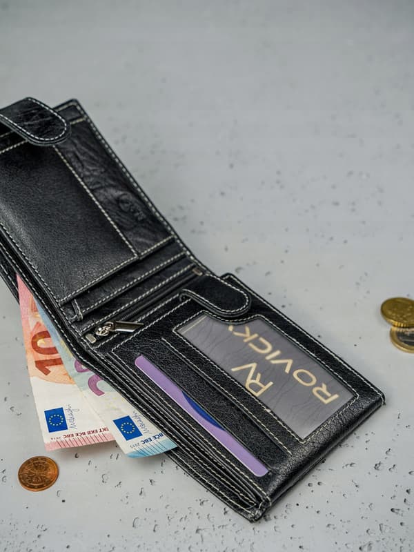 Kožená pánská peněženka se zapínáním na patentky a přihrádkou na zip - Always Wild