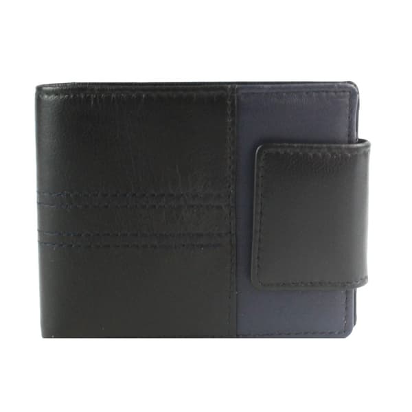 Eastern Counties Leather Scott plånbok i läder med kontrasterande paneler Black/Navy One Size