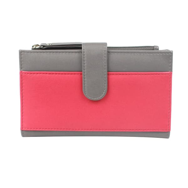 Eastern Counties Leather Mae läderväska för dam och dam Grey/Watermelon One Size