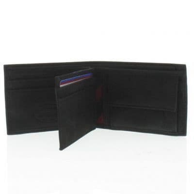 Liten Johnson trifold-plånbok i svart läder - Tommy Hilfiger