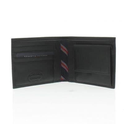 Plånbok - Tommy Hilfiger - Eton - Svart läder - 2 flikar - 4 kortplatser