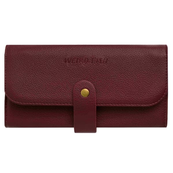 Weird Fish Almila Plain Vegan Leather Purse Mulled Wine One Size