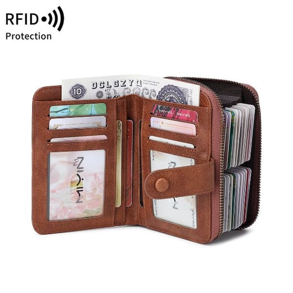 INF Ny RFID-dragspelskortplånbok Brun0