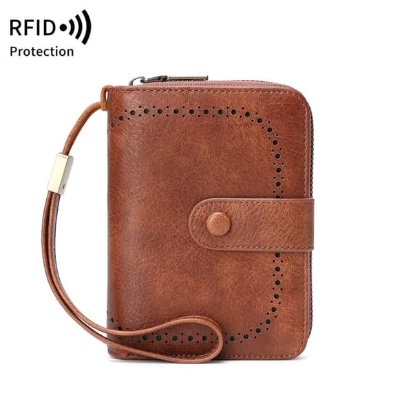 INF Ny RFID-dragspelskortplånbok Brun0