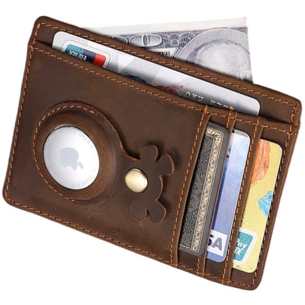 INF RFID-blokkerende lærlommebok med AirTag-holder
