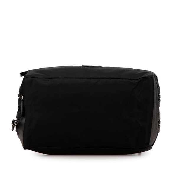 Pre-owned Prada Tessuto Double Zip Pouch Black