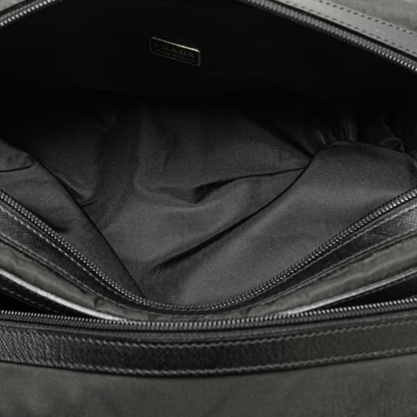 Pre-owned Prada Tessuto Double Zip Pouch Black