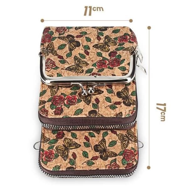 Etui - AVIZAR - Motiv Fjäril - Flerfärgad - Ekologiskt ansvarsfull - Tredubbel ficka