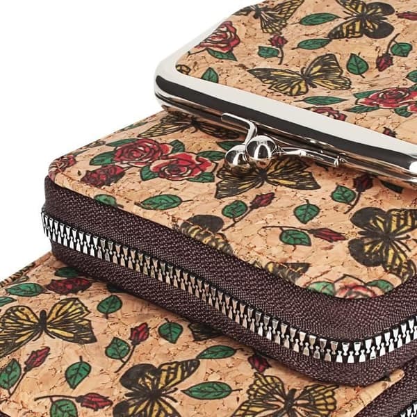 Etui - AVIZAR - Motiv Fjäril - Flerfärgad - Ekologiskt ansvarsfull - Tredubbel ficka