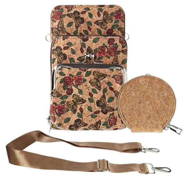 Etui - AVIZAR - Motiv Fjäril - Flerfärgad - Ekologiskt ansvarsfull - Tredubbel ficka