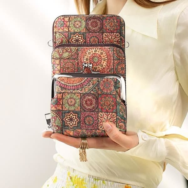 Etui - AVIZAR - Trippel Ficka - Mandala Motiv - Flerfärgad - Ekologiskt ansvarig