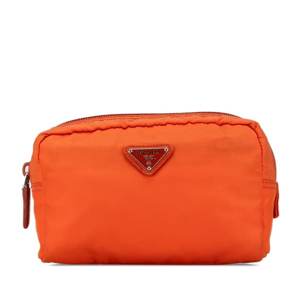 Pre-owned Prada Tessuto Pouch Orange