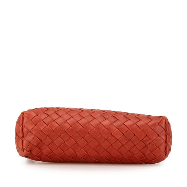 Pre-owned Bottega Veneta Intrecciato Leather Pouch Red