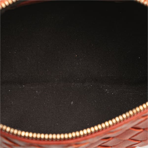 Pre-owned Bottega Veneta Intrecciato Leather Pouch Red