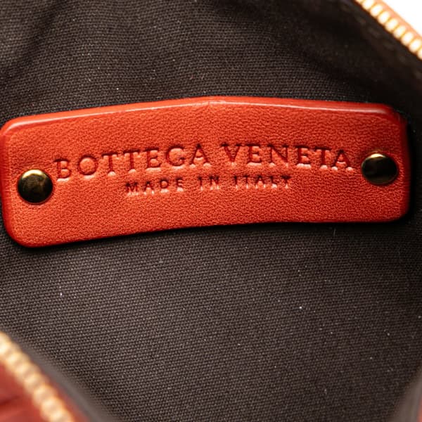 Pre-owned Bottega Veneta Intrecciato Leather Pouch Red