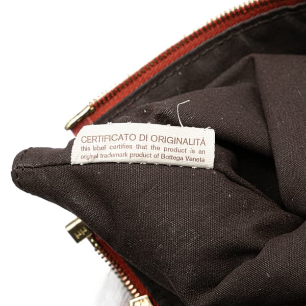Pre-owned Bottega Veneta Intrecciato Leather Pouch Red