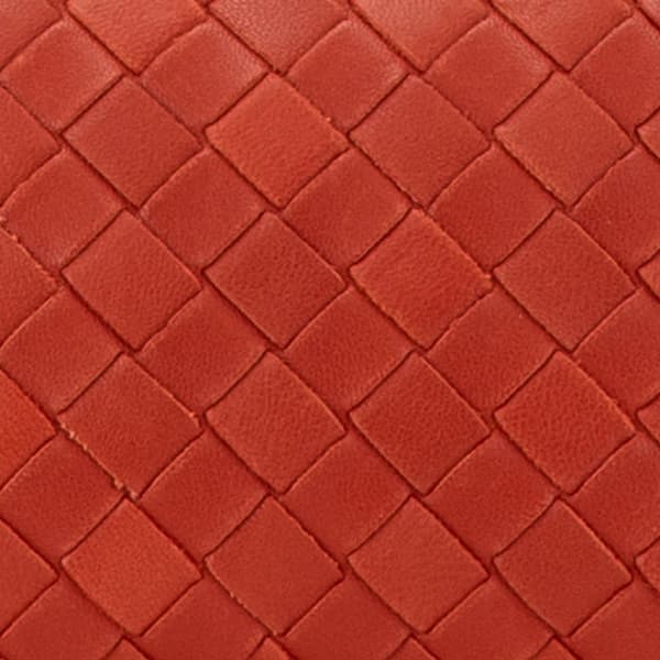 Pre-owned Bottega Veneta Intrecciato Leather Pouch Red