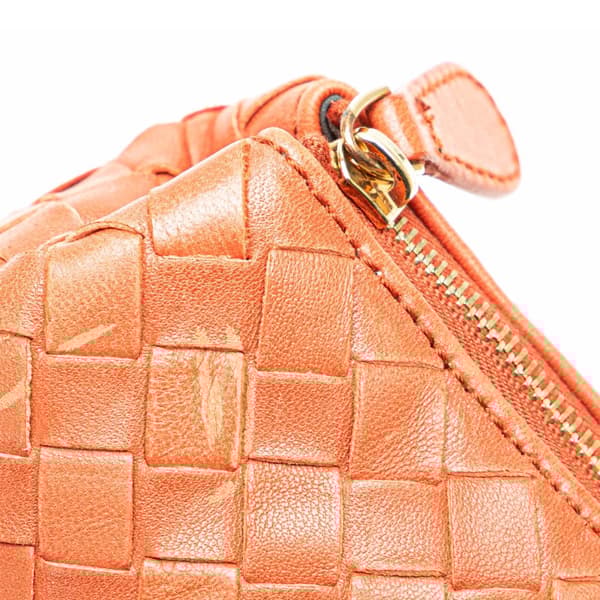 Pre-owned Bottega Veneta Intrecciato Leather Pouch Red