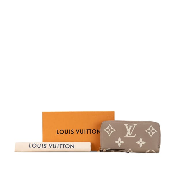 Pre-owned Louis Vuitton Monogram Giant Empreinte Zippy Wallet Brown